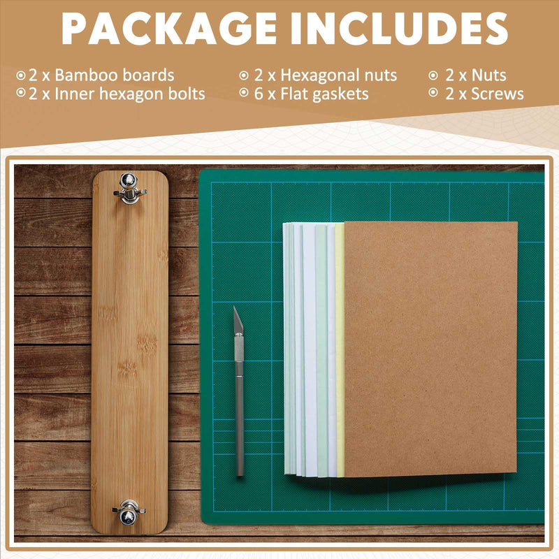 1 Set Wooden and Bamboo Book Press Book Binding Tool Portable Book Binding Kits Bookbinding Supplies Book Press Bookbinding for DIY Book (15 Inch) 15 Inch