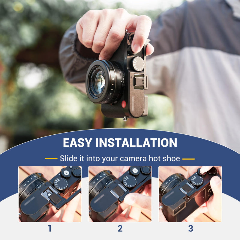 Thumb Up Grip for Leica D-LUX8 DLUX8, Aluminum Alloy Metal Thumb Grip with Hot Shoe Cover Protector Thumb Rest Support Holder, Not Affect The Use of DLUX8 Camera Buttons, D-LUX 8 Camera Accessories