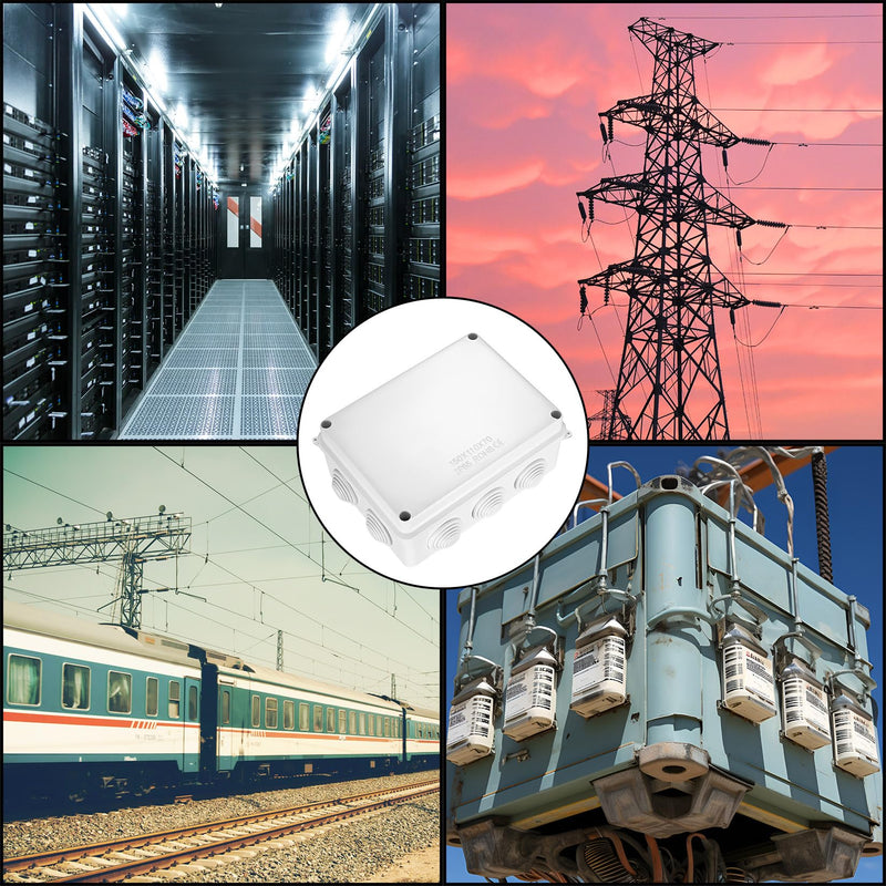 Surface-Mounted Junction Box Surface-Mounted Junction Box Outdoor Waterproof IP65 Electrical Box Waterproof IP65 ABS Plastic Terminal Box Junction Box White