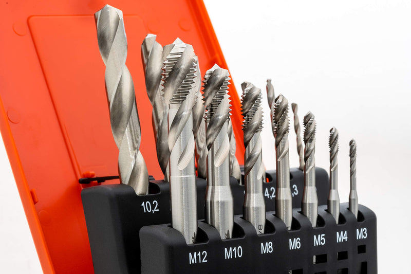 BAER tap set HSSG: machine tap blind hole, core hole drill: M 3 - M 12 - tap set - thread cutting set - thread cutting set M3-M12 - machine tap