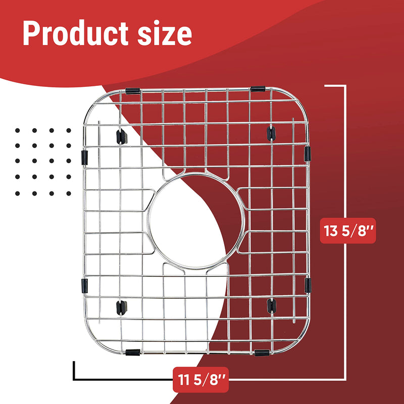 Kitchen Sink Protector Grid, Stainless Steel Sink Bottom Grid 13.6 x 11.6 Inch, Sink Rack for Bottom Protection Steel Gray