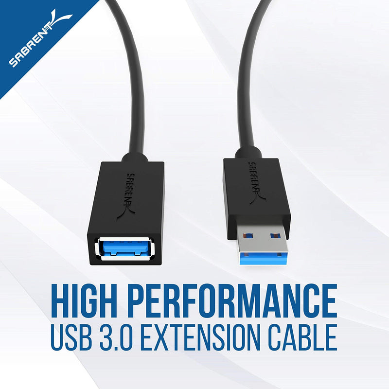 USB 3.0 to SATA External Hard Drive Lay Flat Docking Station with Built in Cooling Fan for 2.5 or 3.5in HDD, SSD+USB 3.0 Extension Cable A Male to A Female [Black] 6 Feet
