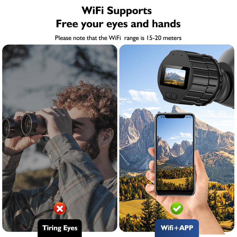 64GB WiFi Telescope Camera Eyepiece: 1.5" Screen & 1080P FHD Recording, Planetary Camera for 28mm-50mm Scopes, Perfect for Astrophotography, Bird Watching 64GB