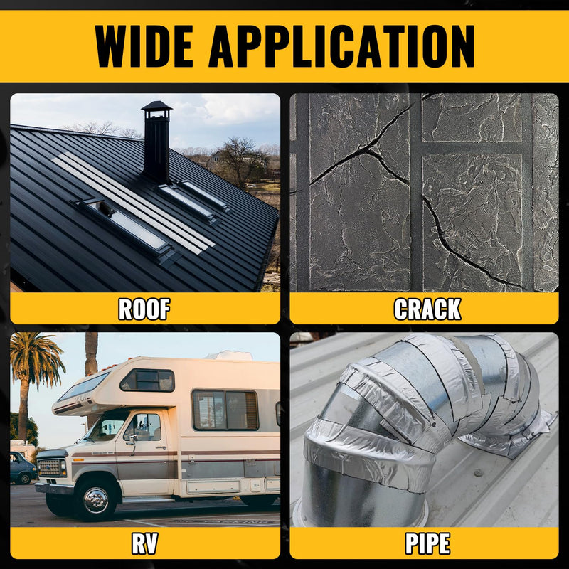 VIVIDA Aluminum Butyl Tape 2 Inch × 20 Feet, Butyl Waterproof Tape, Aluminum Foil Butyl Sealing Tape for Outdoor Use, Corrosion Resistant, Repair for Metal Roofing, RV, Windows, 1 Roll 2"×20′ (1 Roll)
