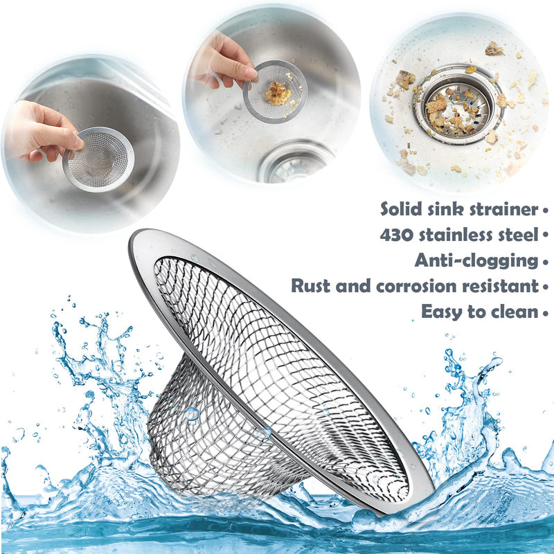 Shimeyao 100 Pcs 2.75 Mesh Sink Strainers Stainless Steel Drain Strainer Mesh Shower Drain Hair Catchers for Bathroom Kitchen for Lavatory Balcony Laundry Mop Pool RV Sink