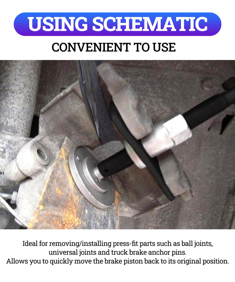 Zlirfy Brake Caliper Piston Rewind Tool,Car Accessories Car Rear Brake Pad Wind Back Tool for Disk Brake Pad,Right Handle Set Brake Caliper Wind Back Tool for Replacement of Rear Brake Pad
