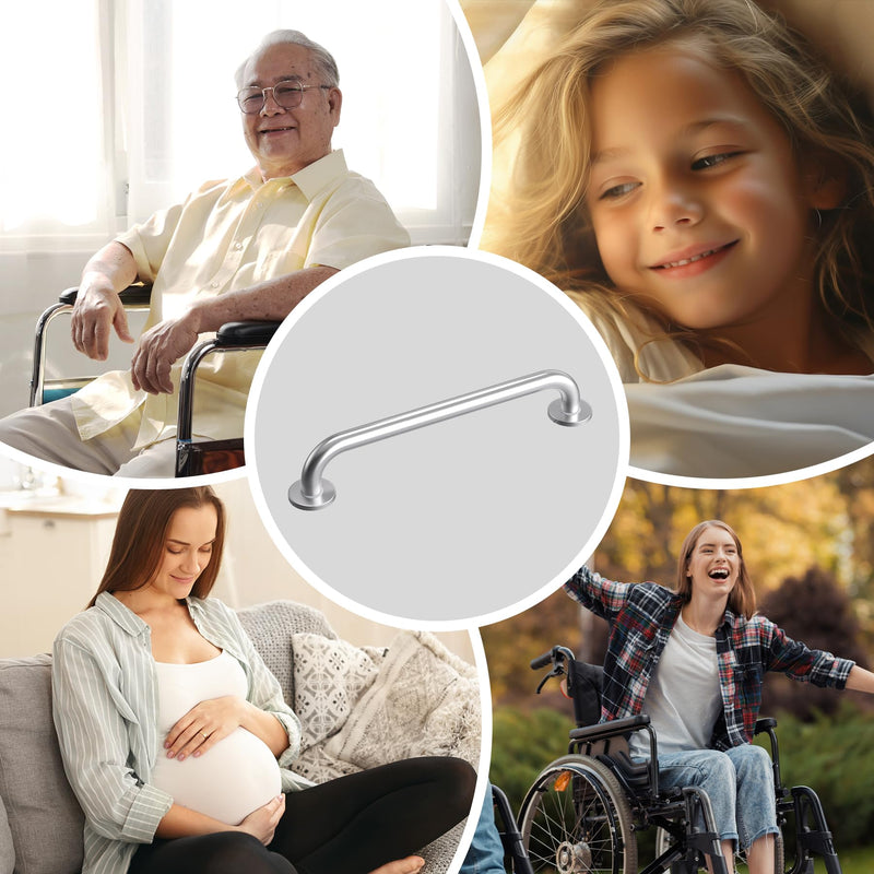 AmazerBath Long Grab Bars for Bathtubs and Showers Anti Slip, 32" L x 1.25" D, Handicap Grab Bars Stainless Steel, Shower Grab Bars for Seniors, Bathtub Handle Bars for Bathroom Holds 500LBS 32"L x 1.25"D Brushed Nickel