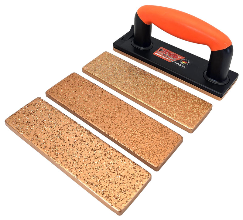 Hero Carbide Hand Sander Set of 5 K24/K36/K60 - Tungsten Carbide Sanding Board for Wood, Screed, Tile Adhesive & Filler - Sanding Block with Magnetic Change System for Renovation & Renovation | Up to 1500 x longer service life thanks to tungsten carbid...