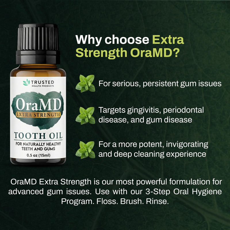 OraMD 4-in-1 Extra Strength Tooth Oil - Clinically Tested Maximum Strength Gum Disease Treatment, Gingivitis Treatment, Periodontal Disease Treatment, Sensitive Teeth and Gums - All-Natural (2 Pack) 2 Pack