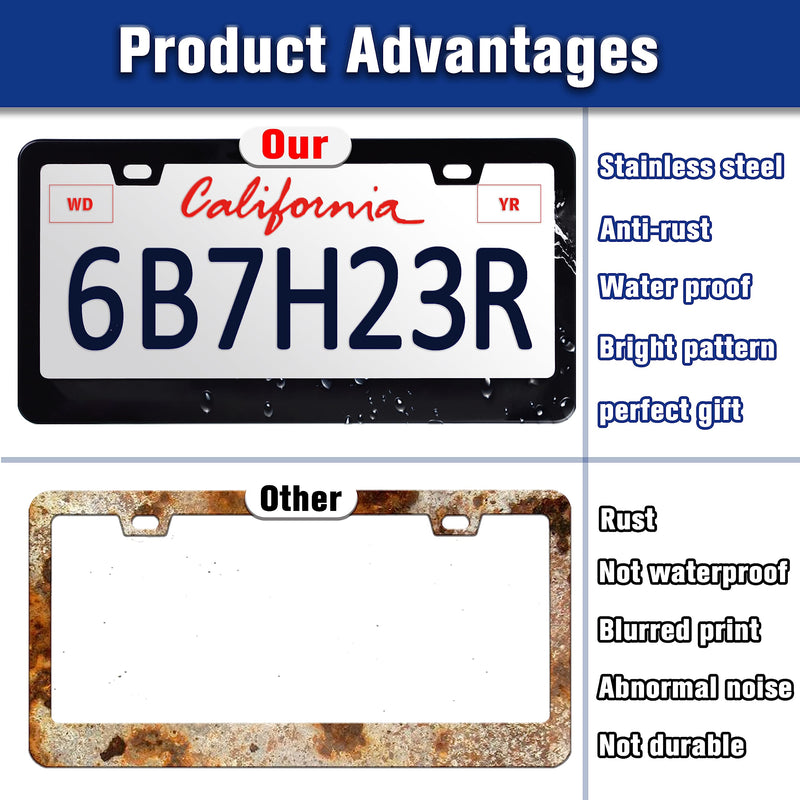 Brown Cow Print License Plate Frame Animal Spots License Plate Frames Funny Auto Accessory Bracket Stainless Steel License Plate for Women Men 6x12 Inch Brown Cow Print