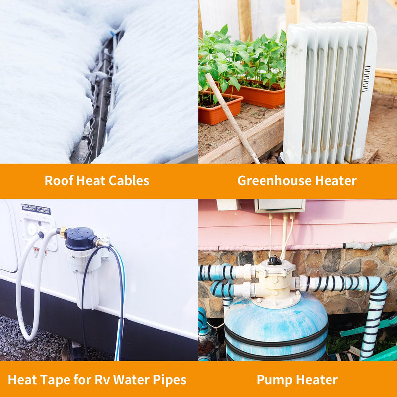 Thermostatically Controlled Outlet: Automatically Turn on Below 32℉, Turn Off Above 47℉ Unnecessary to Turn Off Power Manually in Cold Winter Cube 3 Pack (Aurantium) Orange