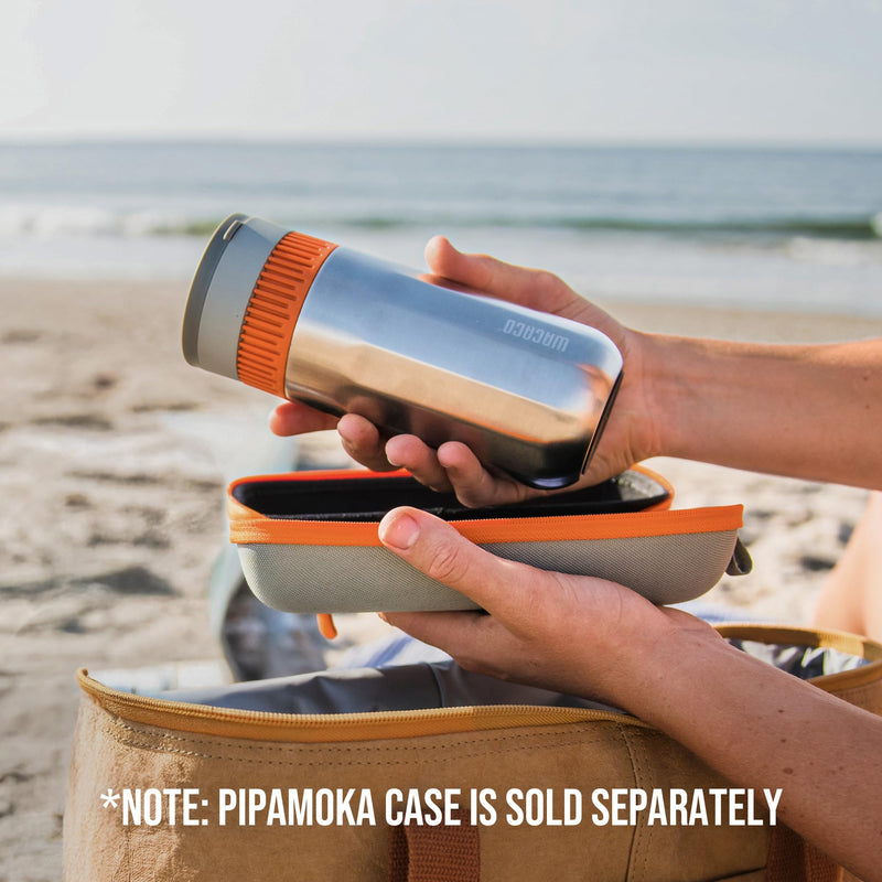 WACACO Pipamoka Portable Coffee Maker, Coffee brewer, All-in-one Vacuum Pressured，Insulated Travel Mug, Hand Powered and Filter Pressure Brewer, Stainless Steel Thermo Cup, 10 fl oz