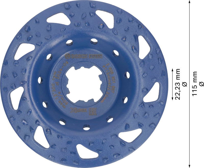 Bosch 1 x Expert Multi Material Carbide Cup Disc Coarse (for Paint on Wood, Diameter 115 mm, Coarse, Professional Accessories Small Angle Grinder)