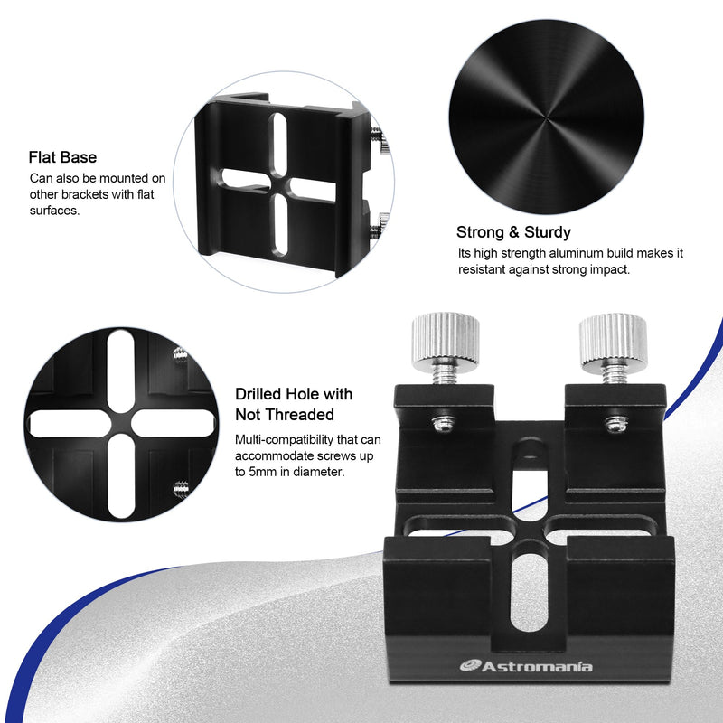 Astromania Universal Dovetail Base for Finder Scope - Ideal for Installation of Finder Scope, Green Laser Pointer Bracket Hole Spacing 10.2-30.2MM