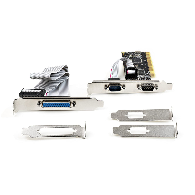 StarTech.com PCI Serial Parallel Combo Card with Dual Serial RS232 Ports (DB9) & 1x Parallel LPT Port (DB25) - PCI Combo Adapter Card - PCI Expansion Card Controller - PCI to Printer Card (PCI2S1P2)