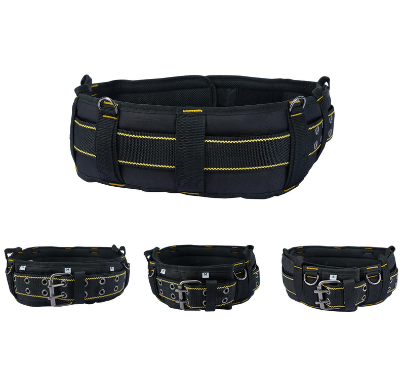 MELOTOUGH Padded Tool Belt for Men with handle strap, Heavy Duty Work Belt with D ring, Adjustable Waist 36"-47" for Electrician (Work Belt Suspenders Not Included) 4 D-rings Hook