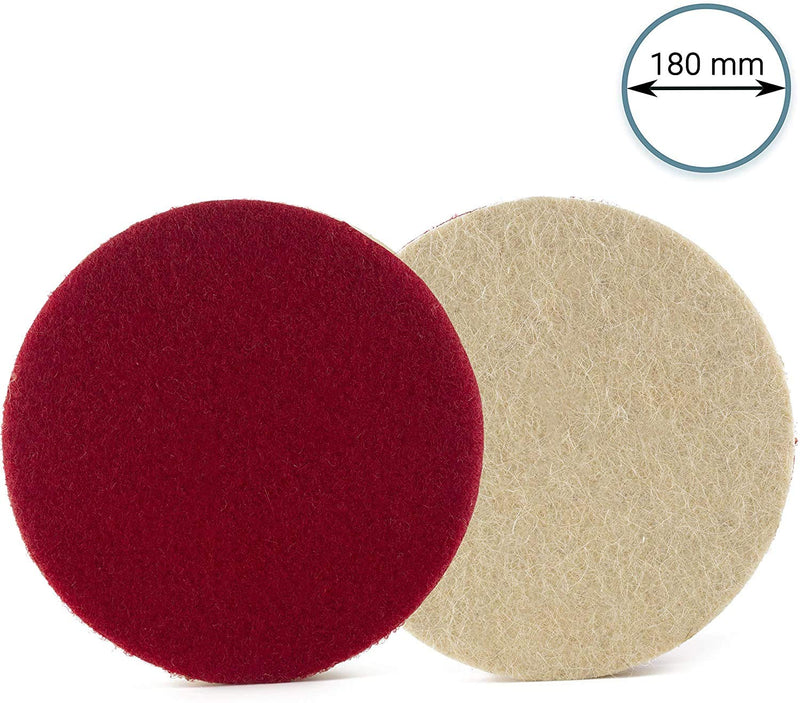 Glass Polish 11035 Dense Felt Polishing Wheel, Low and Fast Polishing Wheel | Ø 180mm