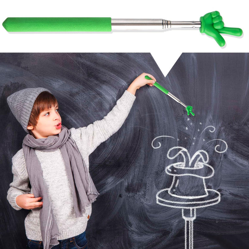 PAGOW 3 Pcs Retractable Teacher Pointer Sticks, Colorful Hand Pointer Stick, Student Finger Pointing Sticks, Extendable School Supplies for Reading, Classroom (Yellow+Green+Pink) (3pcs) Finger2, Yellow+Green+Pink