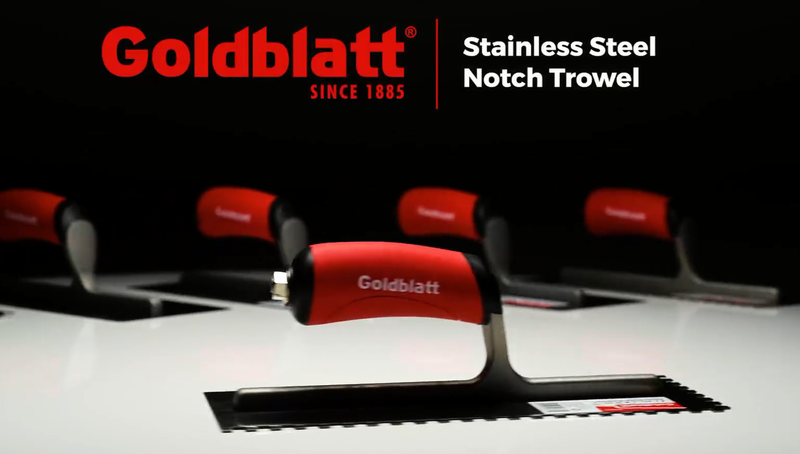 Goldblatt 2-Piece Notch Trowel Set, 1/8"X1/8" Square & 1/4"X1/4" Square, Made of Premium Stainless Steel with Soft Grip Handle, Perfect for Masonry Tile Work