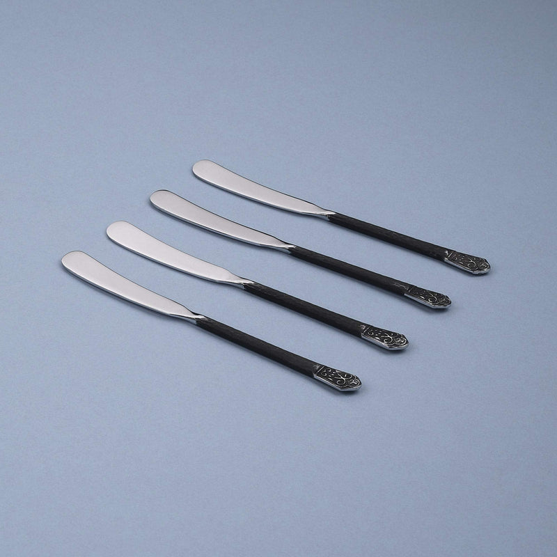 Gourmet Settings - 4-Piece Spreader Knife Set - Avalon Collection - Polished/Matte Stainless Steel Spreaders - Cheese and Butter Spreading Knives - 6.75 inches - Dishwasher Safe 4pc Spreaders