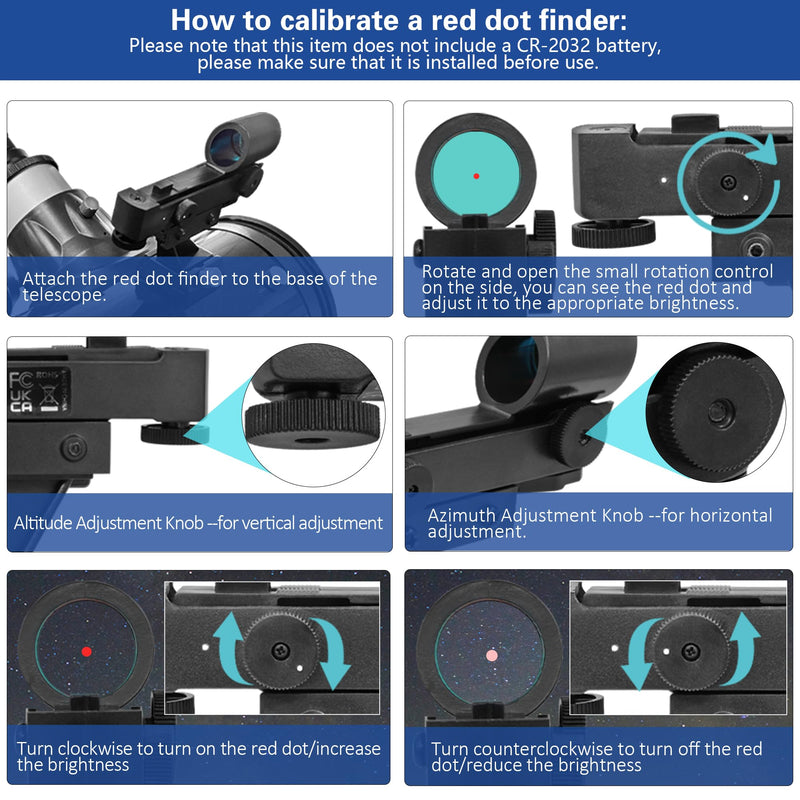 Red Dot Finderscope - Star Pointer Viewfinder Astronomical Telescope Accessories with Slide-in Bracket