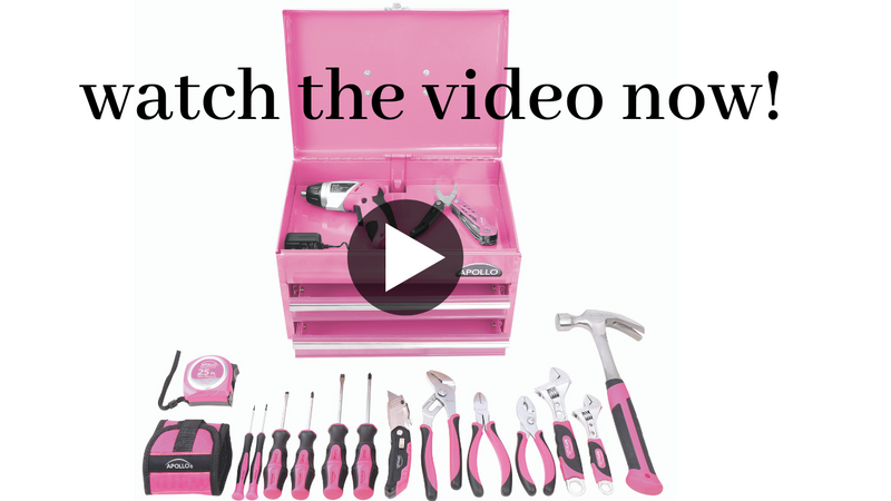 Apollo Tools 14 Inch Steel Tool Box, Pink DT5010P