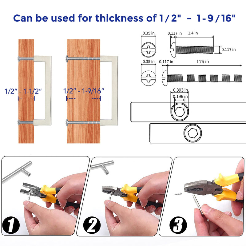 Ravinte 10 Pack 5 Inch Stainless Steel Cabinet Handles Square Cabinet Pulls Brushed Nickel Cabinet Hardware Kitchen Cabinet Drawer Pulls Come with Screwdriver 5 Inch Hole Center