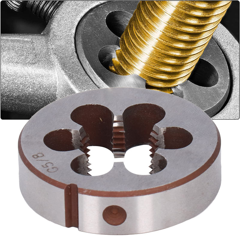 Wisecoco G5/8 Inch Round Thread Cutter Repair Tool for Alloy Steel Cylindrical Pipe Thread with 6 Chip Holes