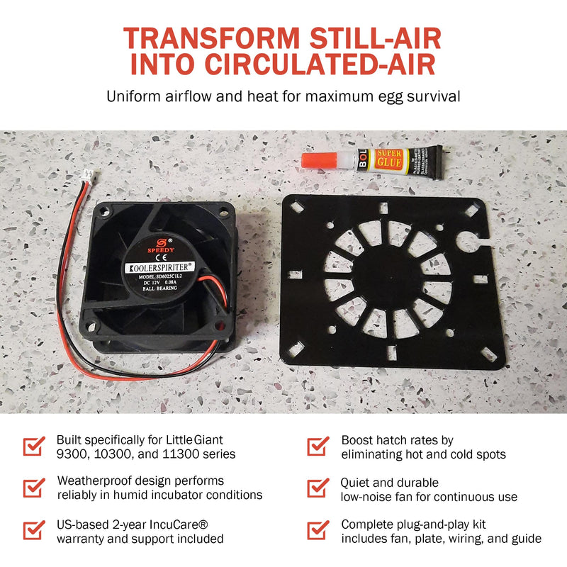 Fan for Little Giant 9300 Incubator, Egg Incubator Fan, Installation Guide