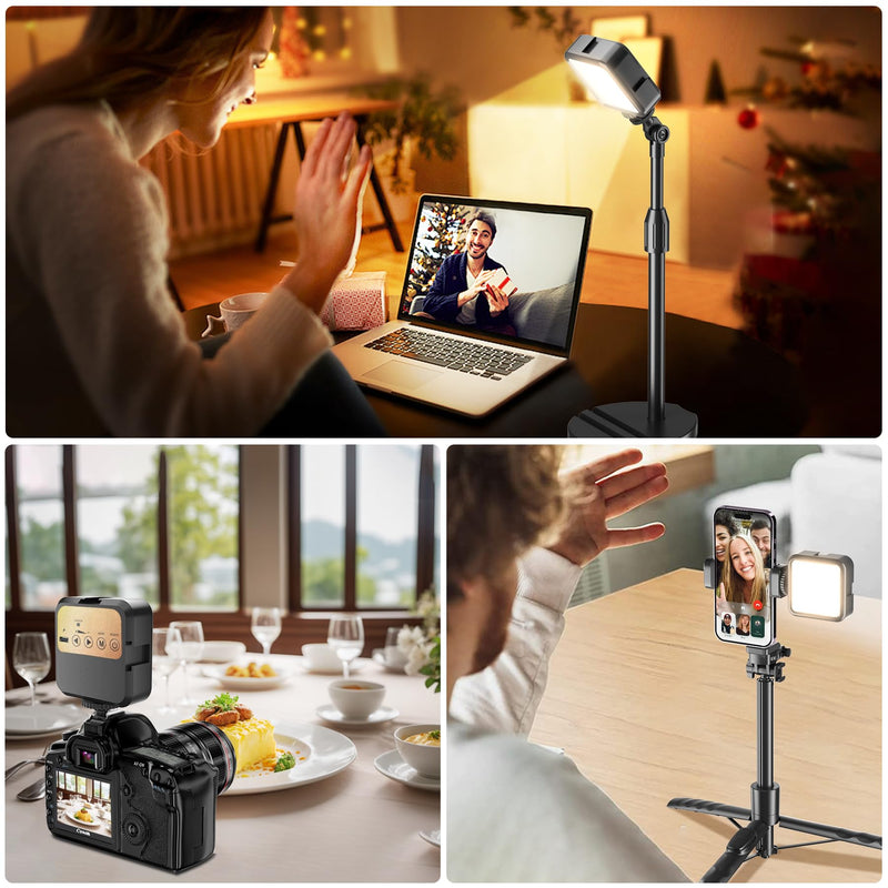 On-Camera Video Light, Rechargeable LED Mini Bright Light for Photography, Portable Camera Lighting for DSLR Camera, GoPro, Phone, Compatible with Sony Nikon Canon Panasonic