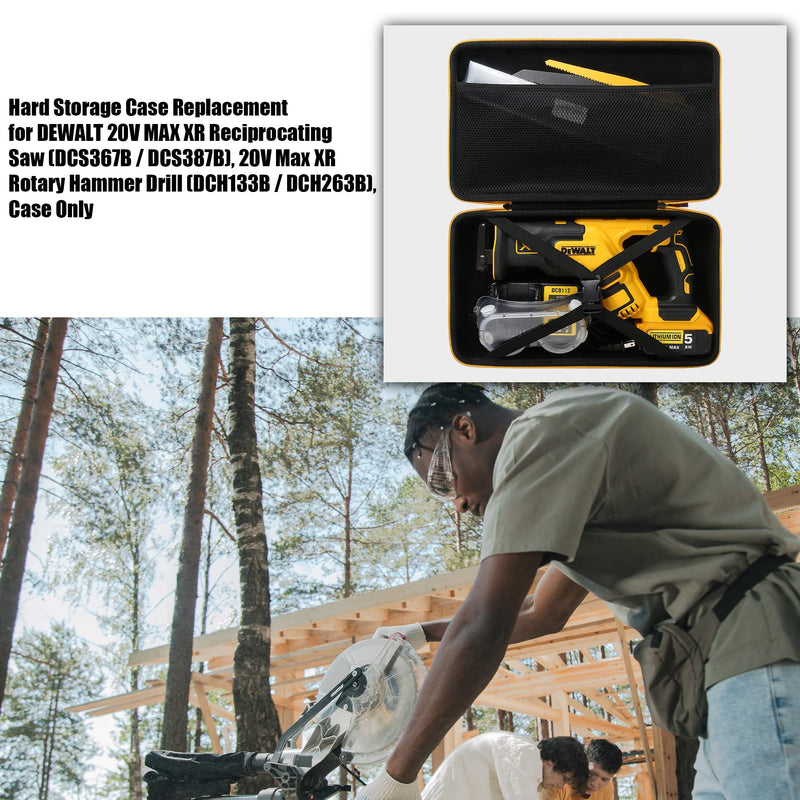 khanka Hard Storage Case Replacement for DEWALT 20V MAX XR Reciprocating Saw (DCS367B / DCS387B), 20V Max XR Rotary Hammer Drill (DCH133B / DCH263B), Case Only DCS367B/DCS387B Hammer Drill