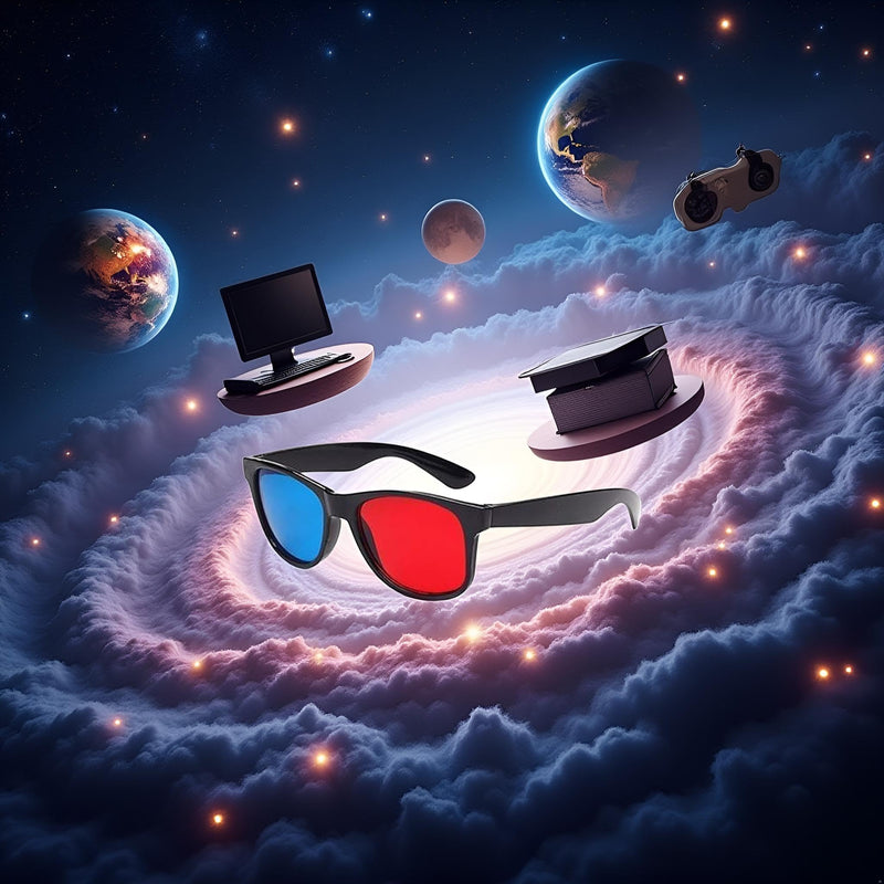 Red and Blue 3D Glasses,3D Viewing Glasses,Universal TV Movie Dimensional Video Frame 3D Glasses,DVD Game Glass 3D Style Glasses,Weightlight Simple Design,3d Movie Game-extra Upgrade Style