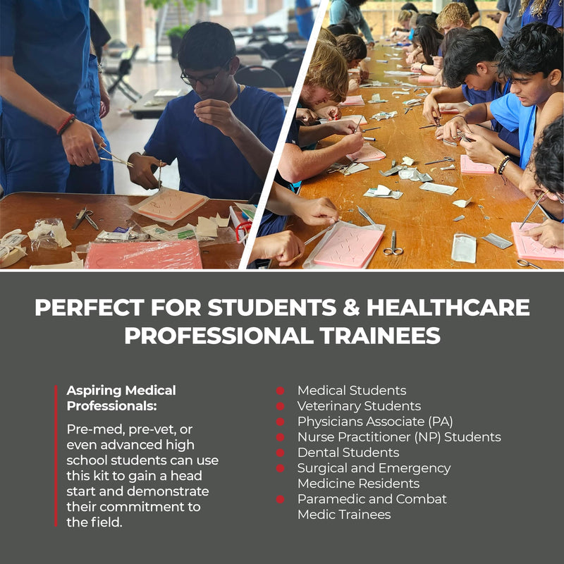 Suture Kit for Medical Students (Left Handed) + Access to The Apprentice Academy's in-Depth Online Suturing Course. Course & Practice Kit Designed by an Experienced Surgeon Left-handed