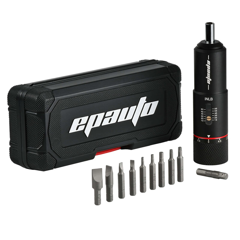 EPAuto Manual Wrench Screwdriver for Firearms | Bike Gears, 10-65 in/Lbs - 10 Bits, Black