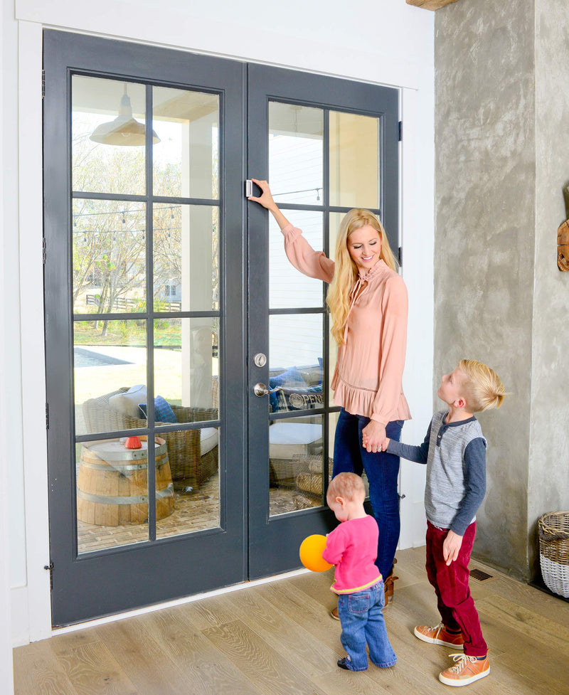 Cardinal Gates Door Guardian Home Security Door Reinforcement Lock for Inward Swinging Doors - Child Proof Lock Front Door - Extra Lock for Home from Inside - USA Based - Satin Chrome