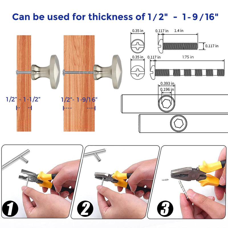 Ravinte 15 Pack Brushed Nickel Round Cabinet Hardware Knobs,Solid Zinc Alloy Single Hole Drawer Pulls Dresser Knobs for Kitchen,Bathroom Furniture