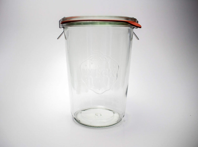 Weck Canning Jar 743-3/4 L Weck Mold Jars made of Transparent Glass - Eco-Friendly Canning Jar - Food Storage Containers with Lids Airtight – 1 Jar with Keep Fresh Cover