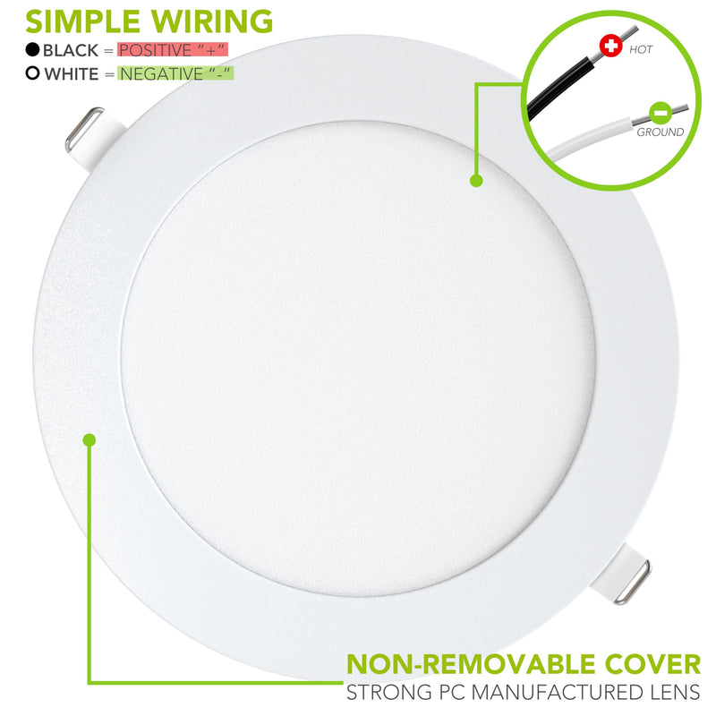 LeisureLED 5 Pack RV Boat Recessed Ceiling Light 720 Lumen Super Slim LED Panel Light DC 12V 5.75" 9W Full Aluminum Downlights (Cool White) Cool White