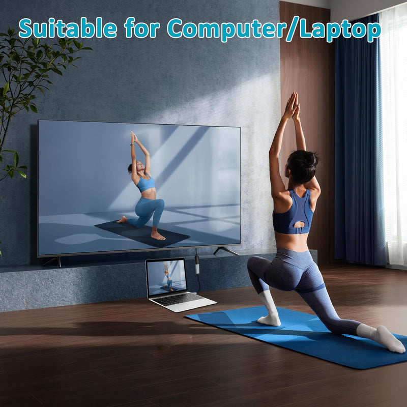 Herfair USB to HDMI Adapter [1080P Full HD, Built-in Driver] HDMI Adapter for Laptop to Monitor USB 3.0 to TV Screen Converter for MacOS/Windows 11/10/8.1/8/7 Computers Desktops PC MacBook One HDMI Port