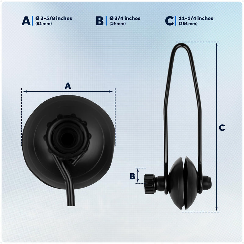 Five Oceans Outboard Motor Muffs, Boat Motor Flusher, Black PVC Marine Grade Muffs, Coated Steel Bracket, Includes Garden Hose Connector & Quick Connect Adapter Round Muffs