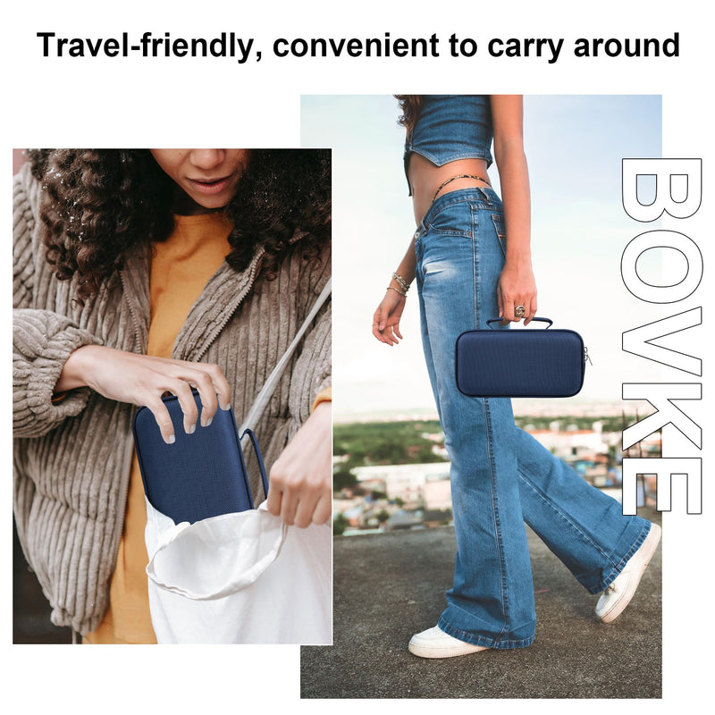 BOVKE Carrying Case Compatible with Blue Tees Golf Player+ GPS Speaker with Touch Screen Display, Portable Golf GPS Speaker Holder with Extra Space for Charging Cables, Navy