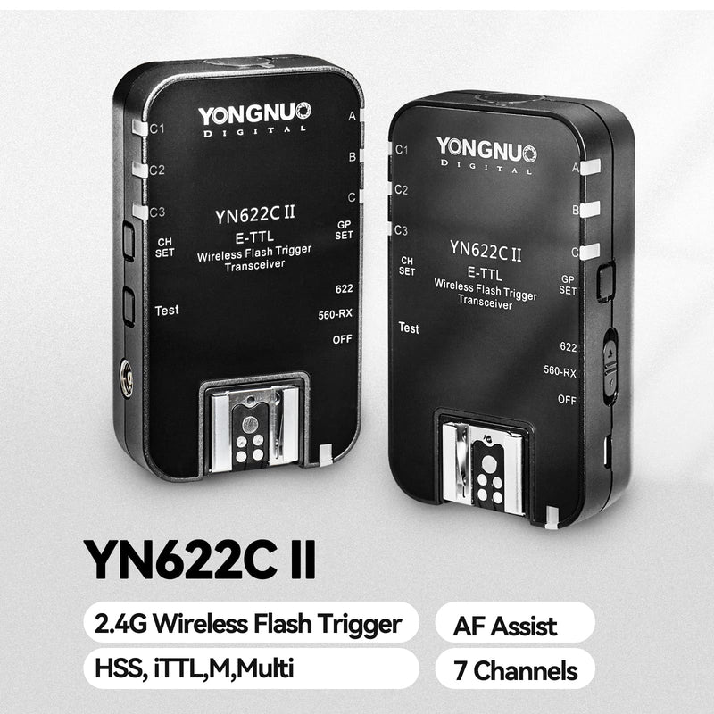 YONGNUO YN622C II Wireless ETTL Flash Trigger, with High-Speed Sync HSS 1/8000s for Canon Camera