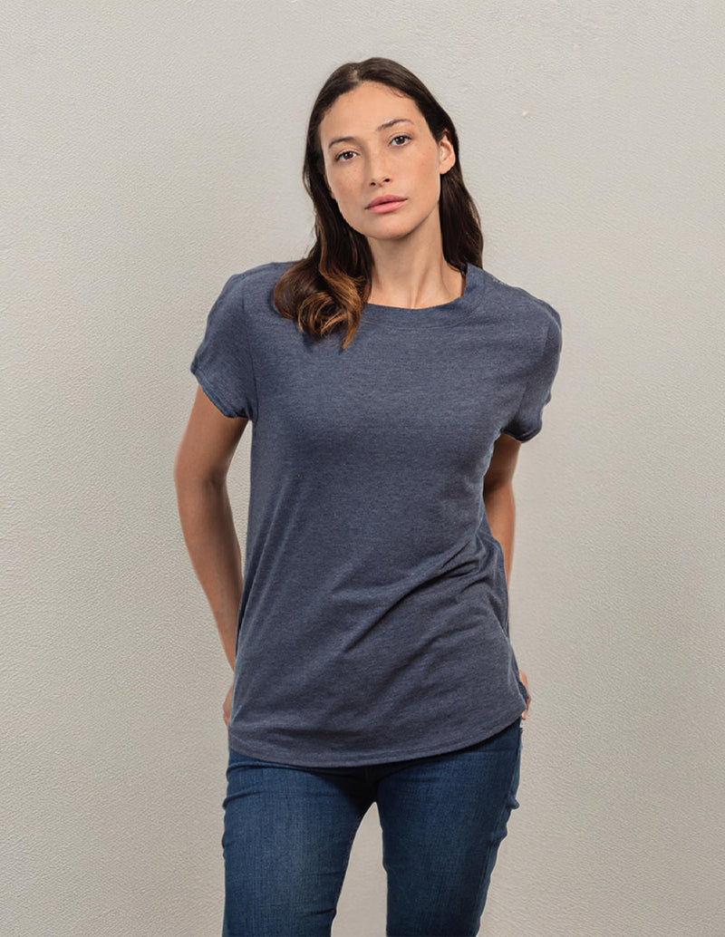 MAI Shoulder Surgery Shirts for Women - Soft Fabric Tear Away Shirt with Premium Snap, Chemo Shirts for Port Access Short Sleeve XX-Large Blue