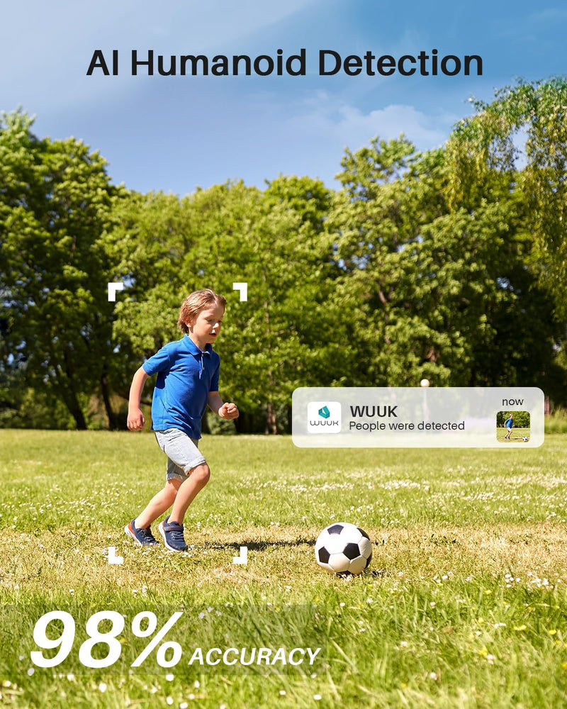 WUUK Add-on Outdoor Camera, Requires Base Station, Home Security Cameras Wireless Outdoor, 2K HD, No Monthly Fee, Compatible with Alexa & Google, Color Night Vision Add-on Cam