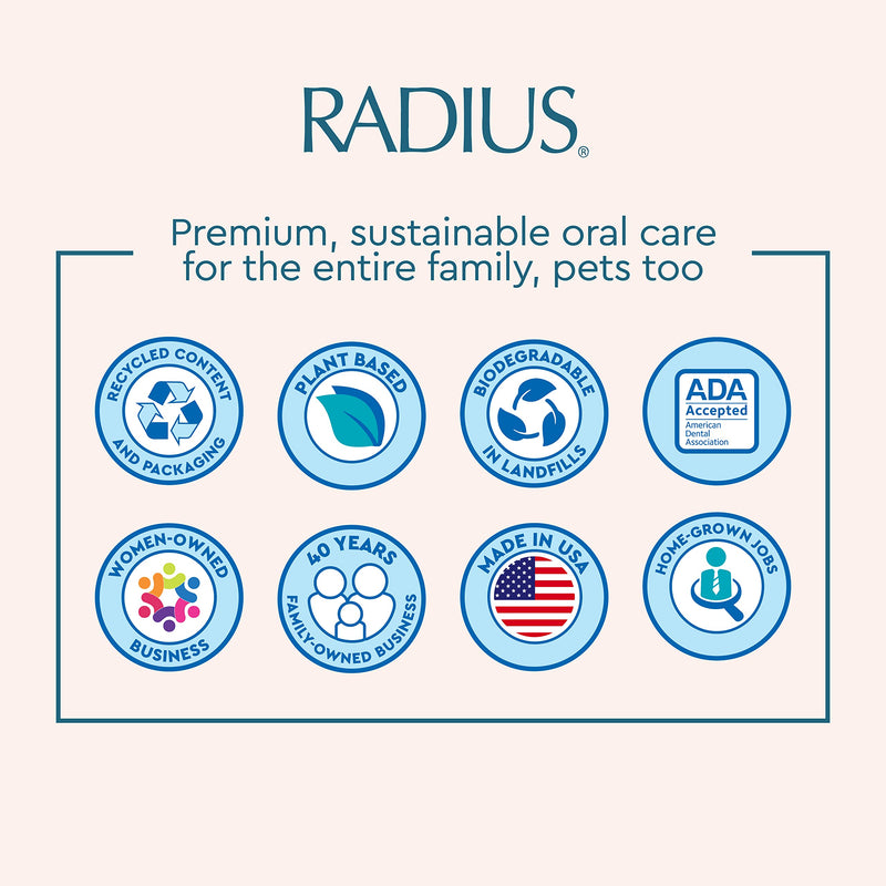 RADIUS Tour Travel Brush & Case with Replaceable Brush Head ADA Accepted Toothbrush Improve Gum Health - Assorted Colors - Pack of 6 1 Count (Pack of 6)