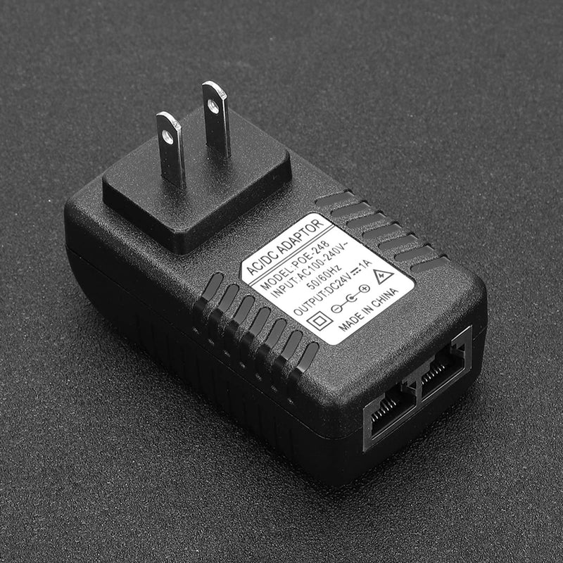 Yinhing Power Adapter Plug POE Injector EU/US Optional POE Plug POE Injector 100-240V DC 24V 1A Power Adapter Plug POE Plug POE Injector Adapter(US Plug) Us Plug