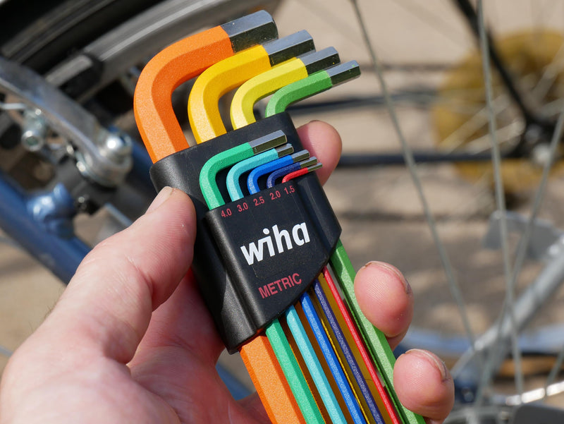Wiha 66980 Ball End Hex L-Key Set, 9 Piece, Metric, Color Coded, Textured Grip, Includes Holder Hex L-Key Metric Color Coded Set, 9 piece