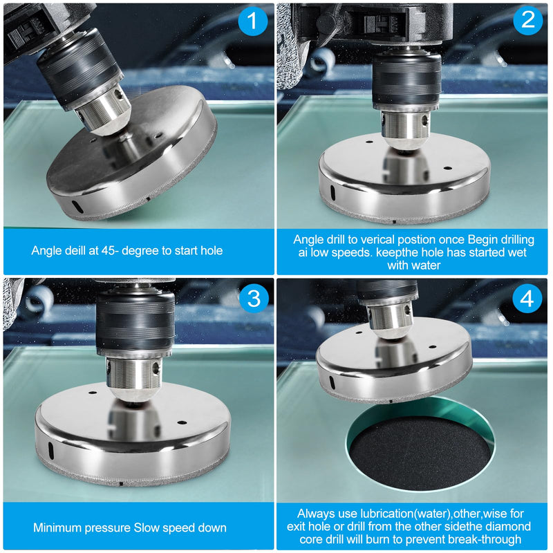 7-1/4 Inch Diamond Drill Bits, Glass Tile Hole Saw, Suitable for Ceramic, Glass, Tile, Porcelain, Marble 185mm | 7-1/4" 1