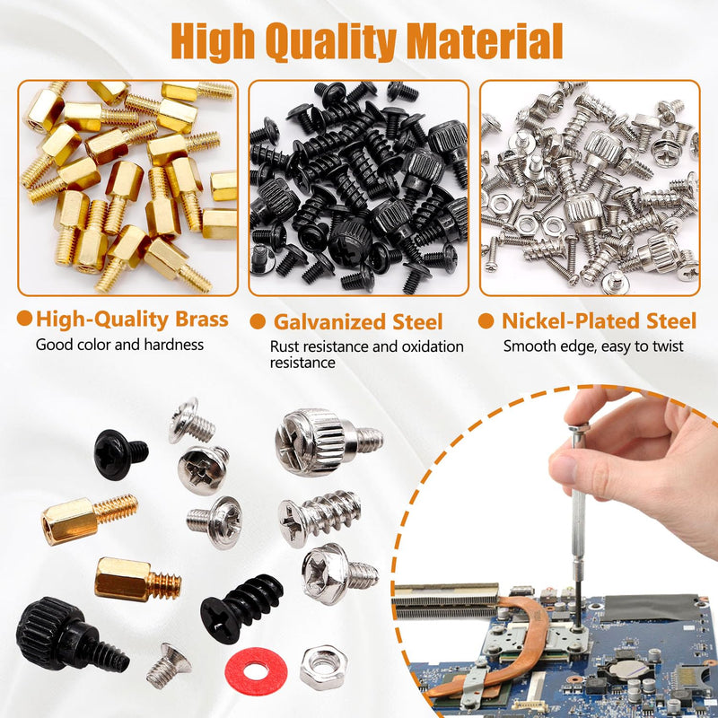 mankk 502PCS Computer Screw Assortment Kit Motherboard Standoffs Screws Laptop Screws for HDD Hard Drive,PC Case,Fan,ATX Case, SSD,CD-ROM