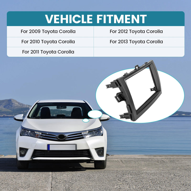 Double DIN Radio Dash Kits for Toyota Corolla 2009-2013, Double Din Radio Mount Housing Bracket Installation Trim Bezel Kit Installation Aftermarket Stereo